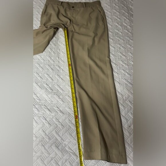 Snake Eyes 34/32 Men Khaki Tan Flat Front Golf Athletic Activewear Sporty Pants - Picture 8 of 13